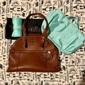 Lily Jade Rosie Brandy Leather Diaper Bag Backpack